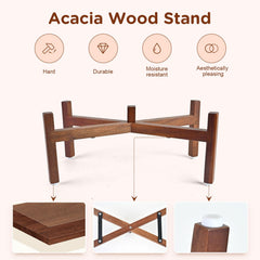 SPUNKYJUNKY base de madera de acacia con veta natural y gran estabilidad.