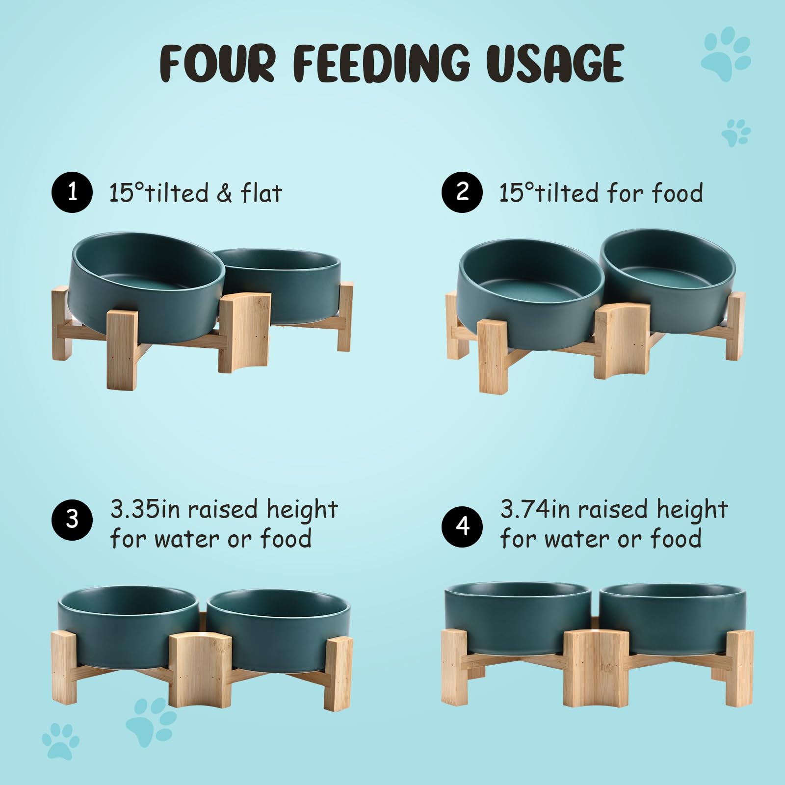 SPUNKYJUNKY plato inclinado para perros y gatos medianos