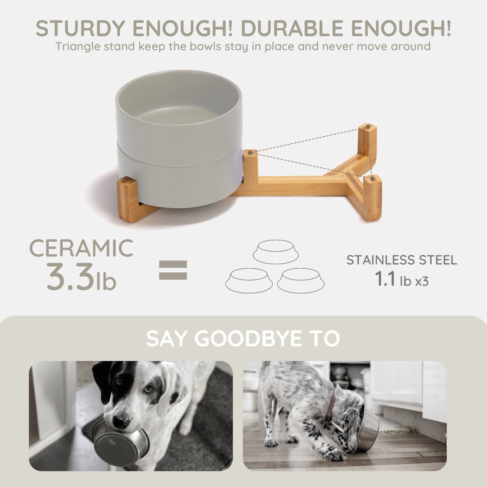 Cuenco ceramico libre de plomo y cadmio, seguro para mascotas y fácil de limpiar.