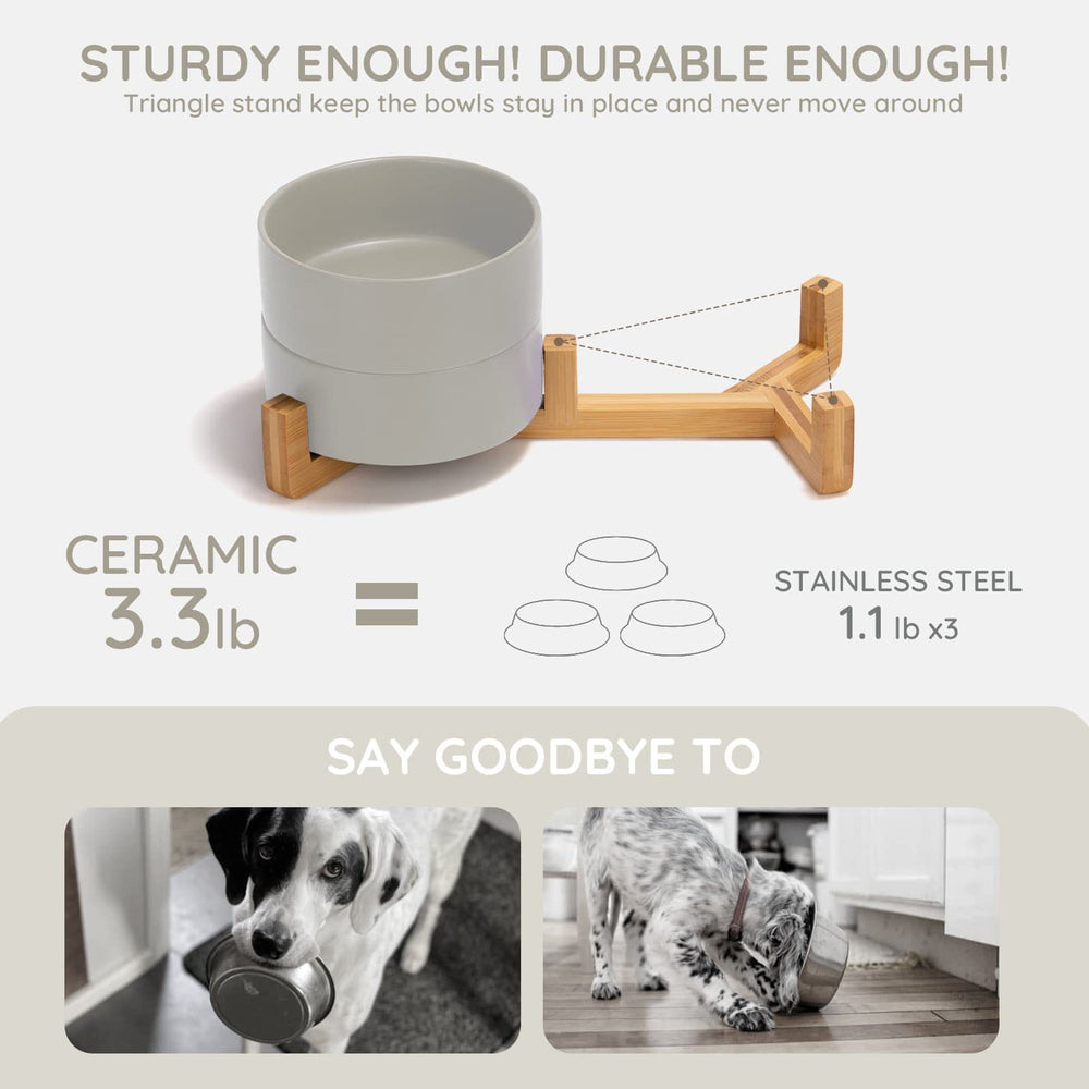 Cuenco ceramico libre de plomo y cadmio, seguro para mascotas y fácil de limpiar.