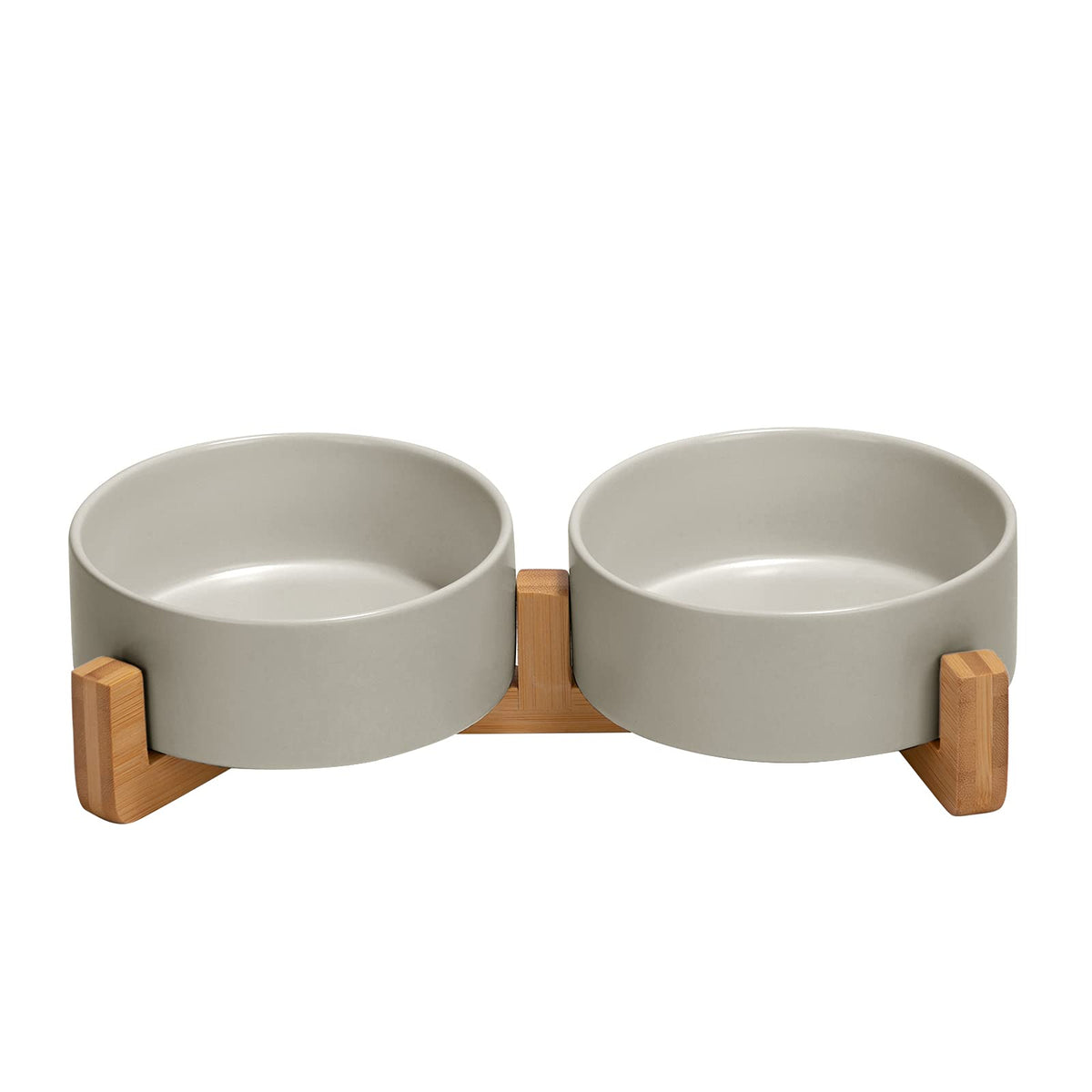 SPUNKYJUNKY bol ceramico doble para comida y agua, ideal para gatos pequeños.