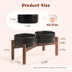 SPUNKYJUNKY soporte de madera acacia, base estable para alimentación diaria.