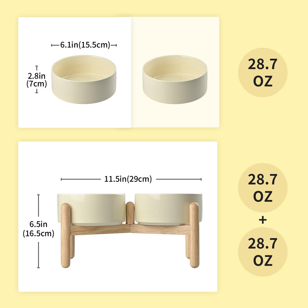 Base de madera estable de SPUNKYJUNKY para cuencos dobles