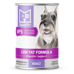 SquarePet VFS Baja Grasa en lata de 13 oz, beneficios digestivos y piel sana para perros.