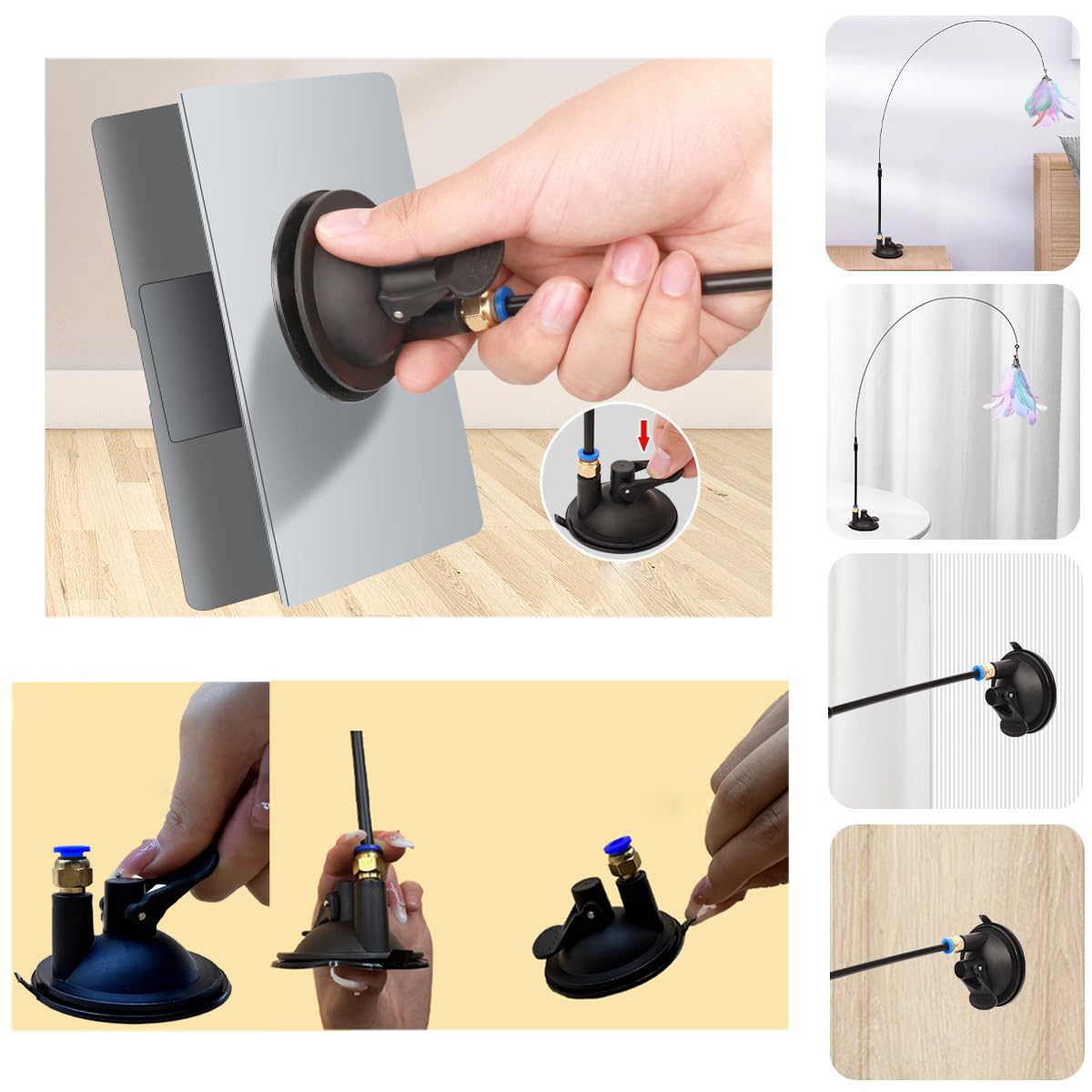 SquEqu plumas para juguete gato, estimulando caza y exploración.