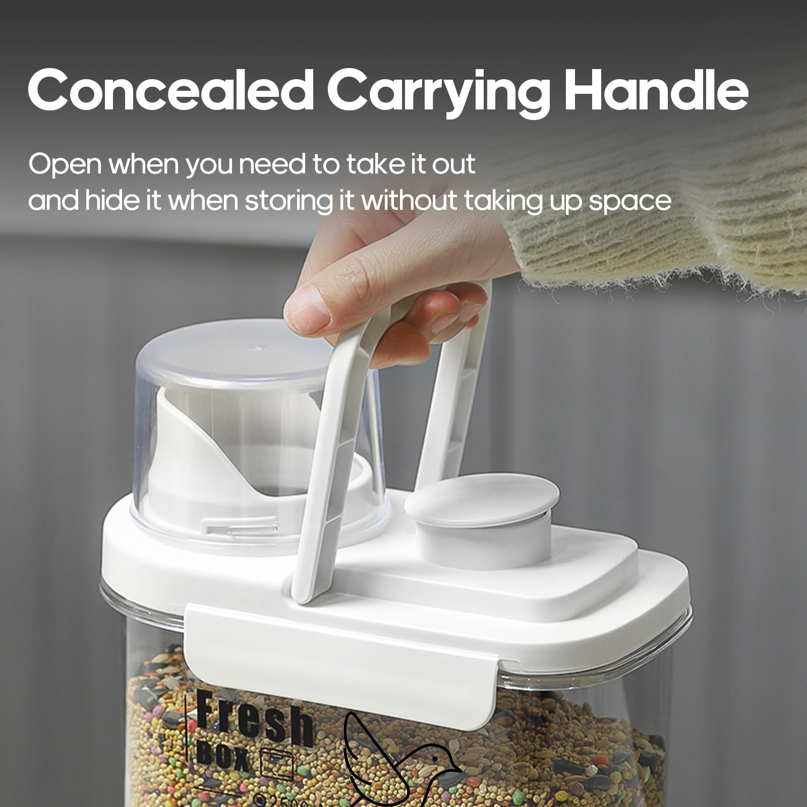 SQUSIMEI material sin BPA, almacenamiento seguro de alimentos para mascotas.