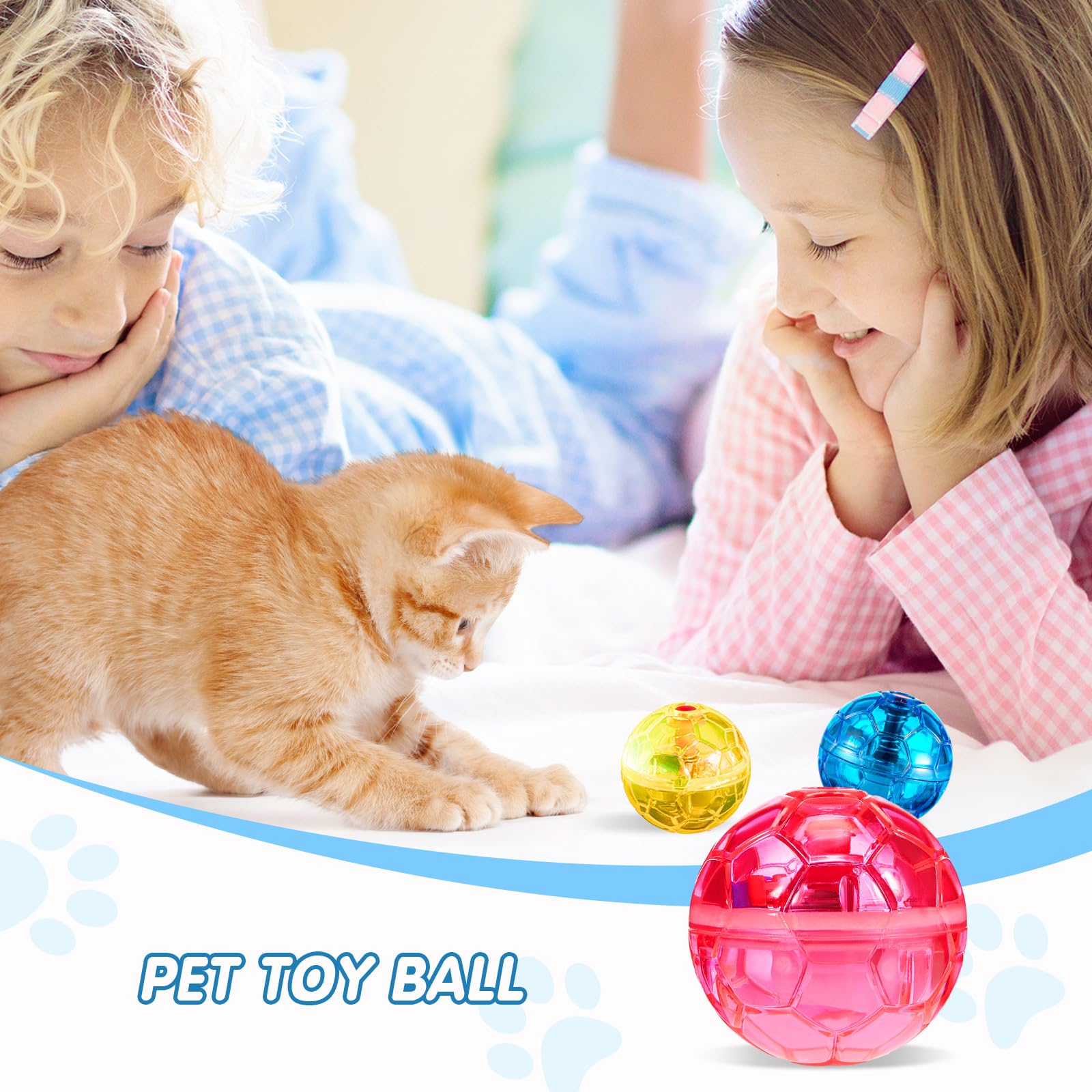 Bola LED Sratte en movimiento para juego interactivo con mascotas.