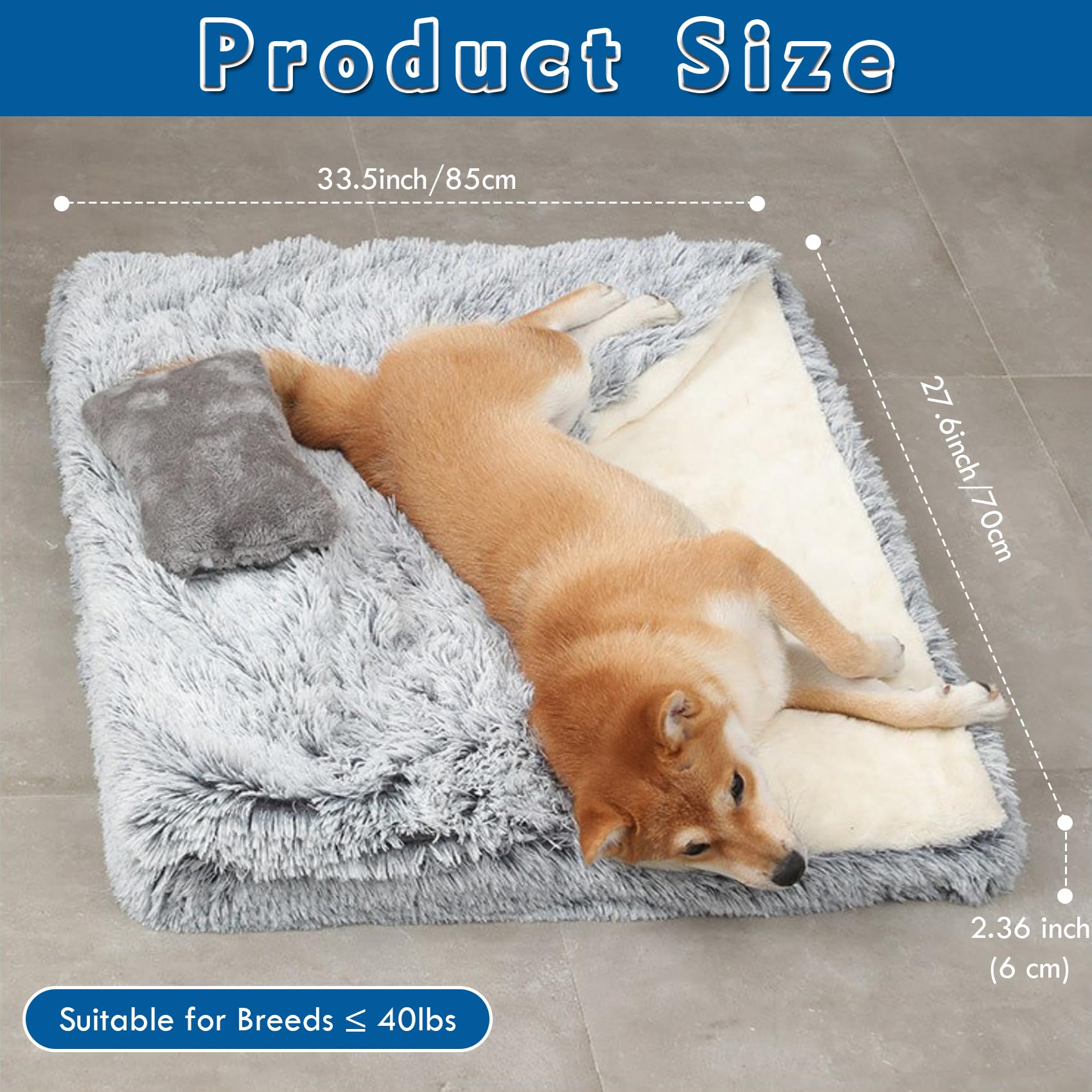 SSAWcasa cama perro diseño suave felpa para sueño relajante.