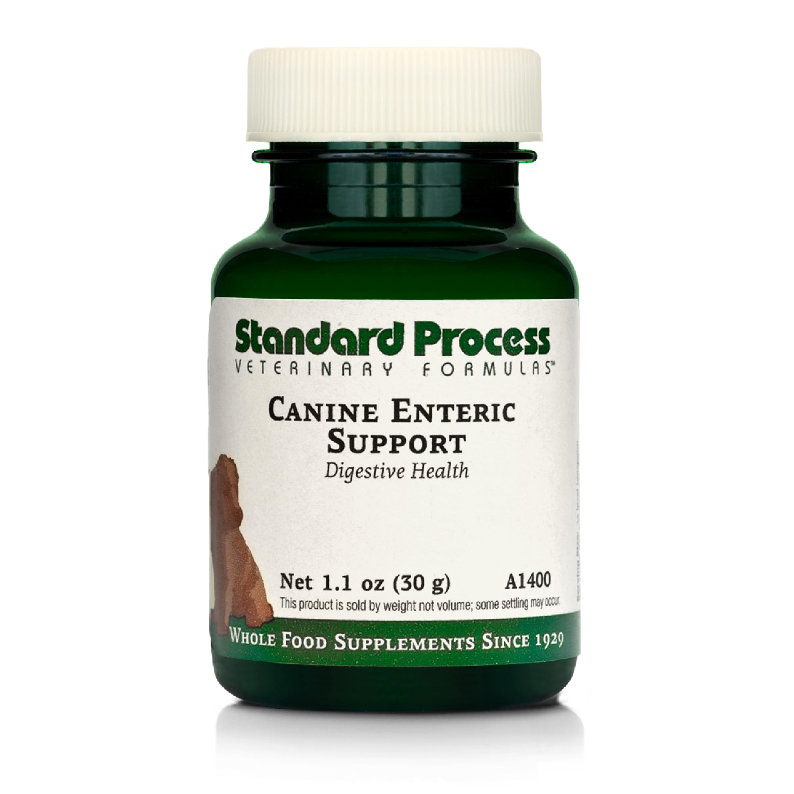 Standard Process Canine Enteric Support muestra la dosis para perros para una ingesta precisa