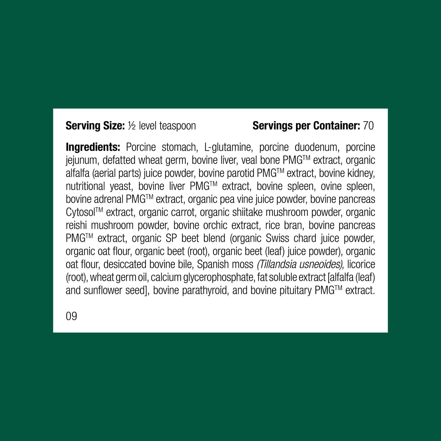 Standard Process Canino fórmula holística con ingredientes para digestión equilibrada.