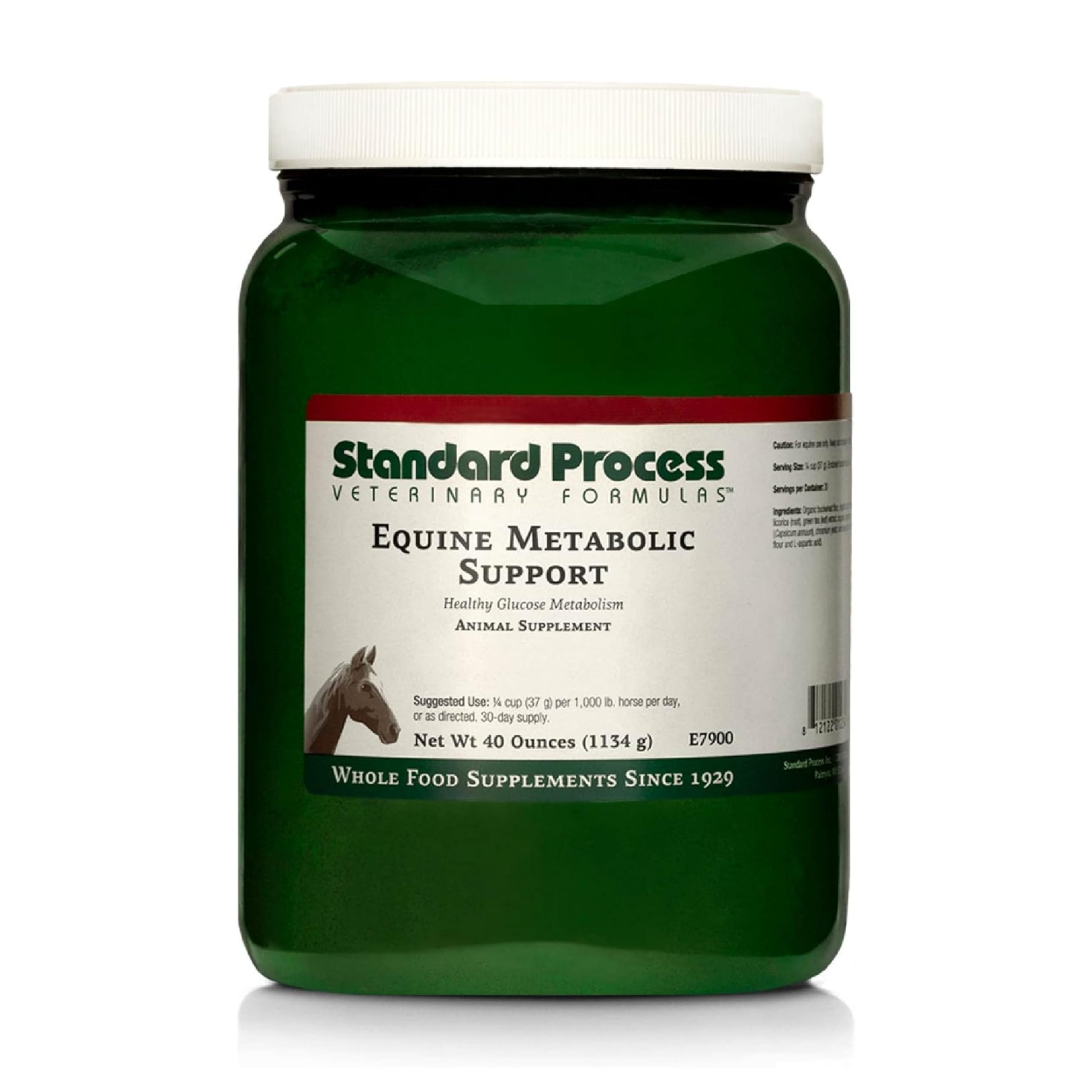 Standard Process Equine Metabolic Support en envase de polvo para apoyar el metabolismo equino