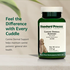 Ingredientes naturales de Standard Process Canine Dermal Support listos para el perro