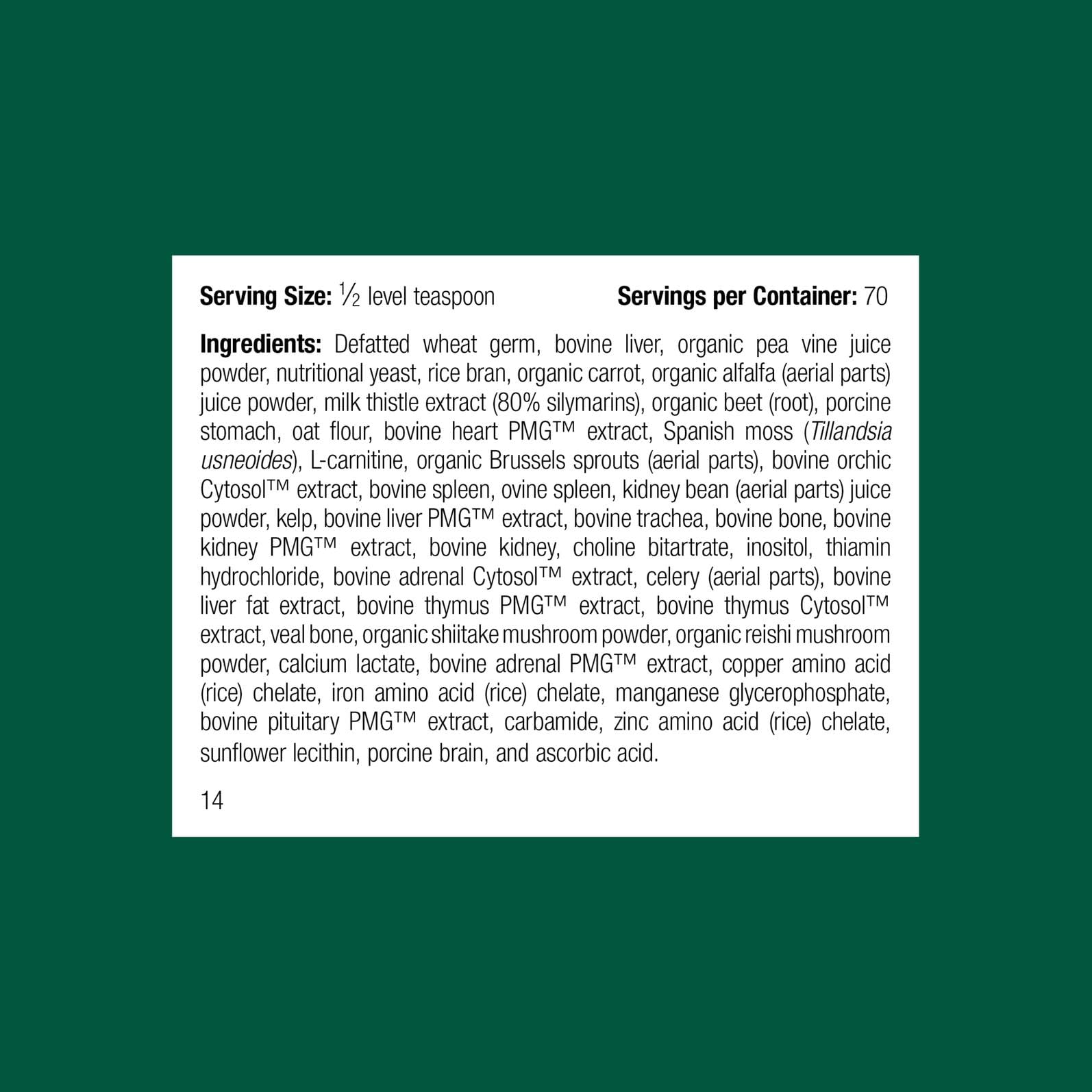 Standard Process Inc. canino soporte-endocrino polvo: base nutricional para salud general.