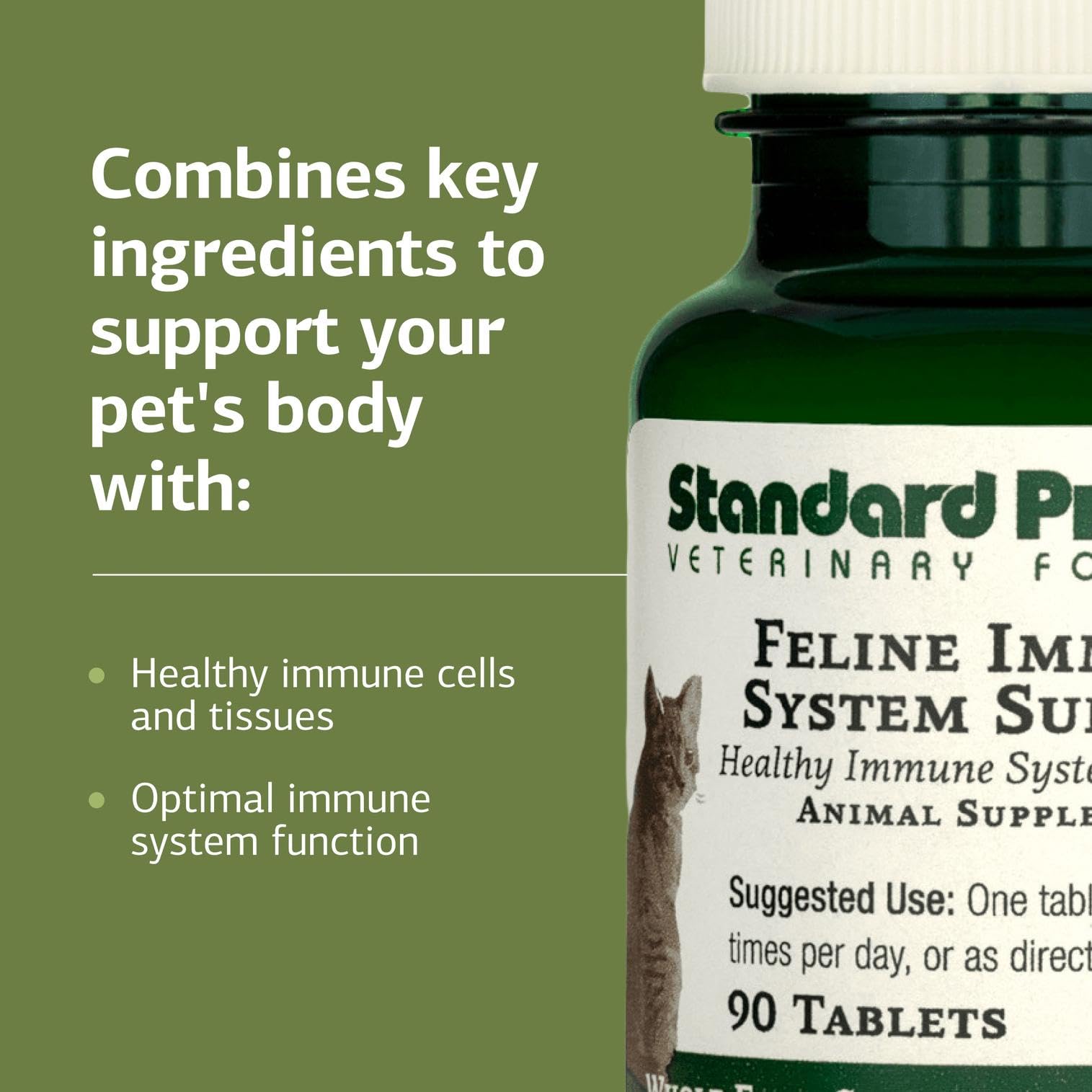 Standard Process Inc. Tabletas inmunidad felina: dosis dos veces al día para una rutina estable.
