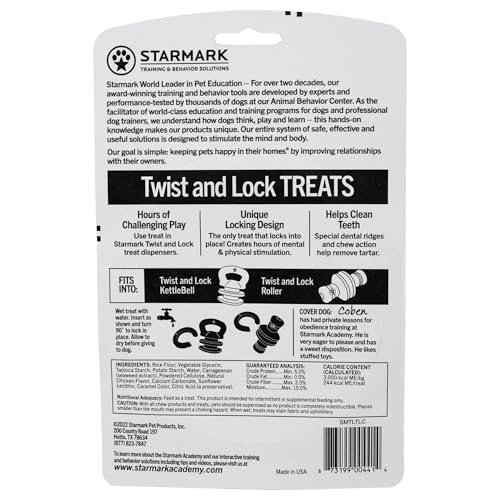 Starmark Twist and Lock: forma de hueso para masticar y estimular el juego del perro