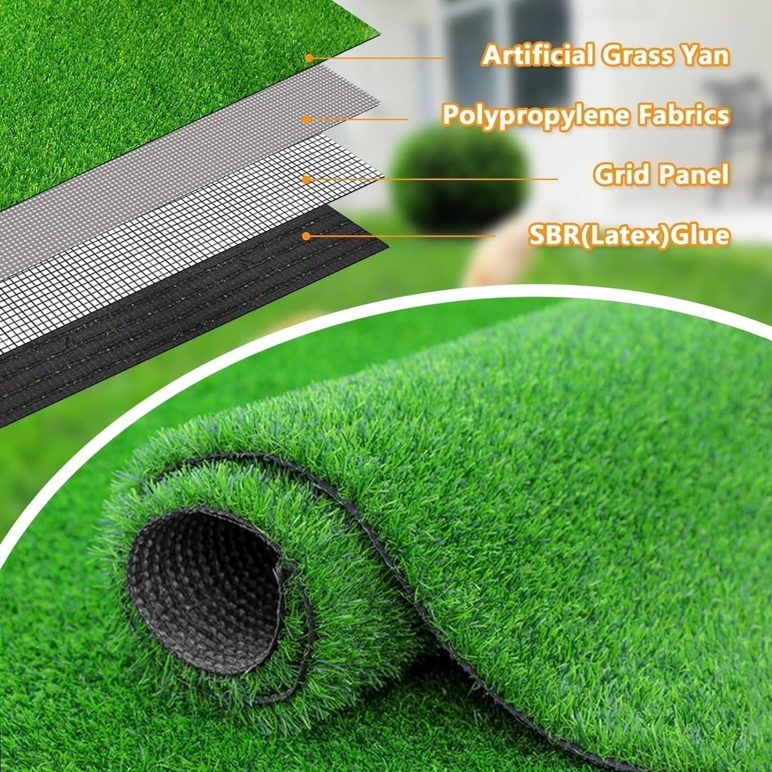 STARROAD-TIM césped artificial con drenaje rápido, fácil limpieza y secado.