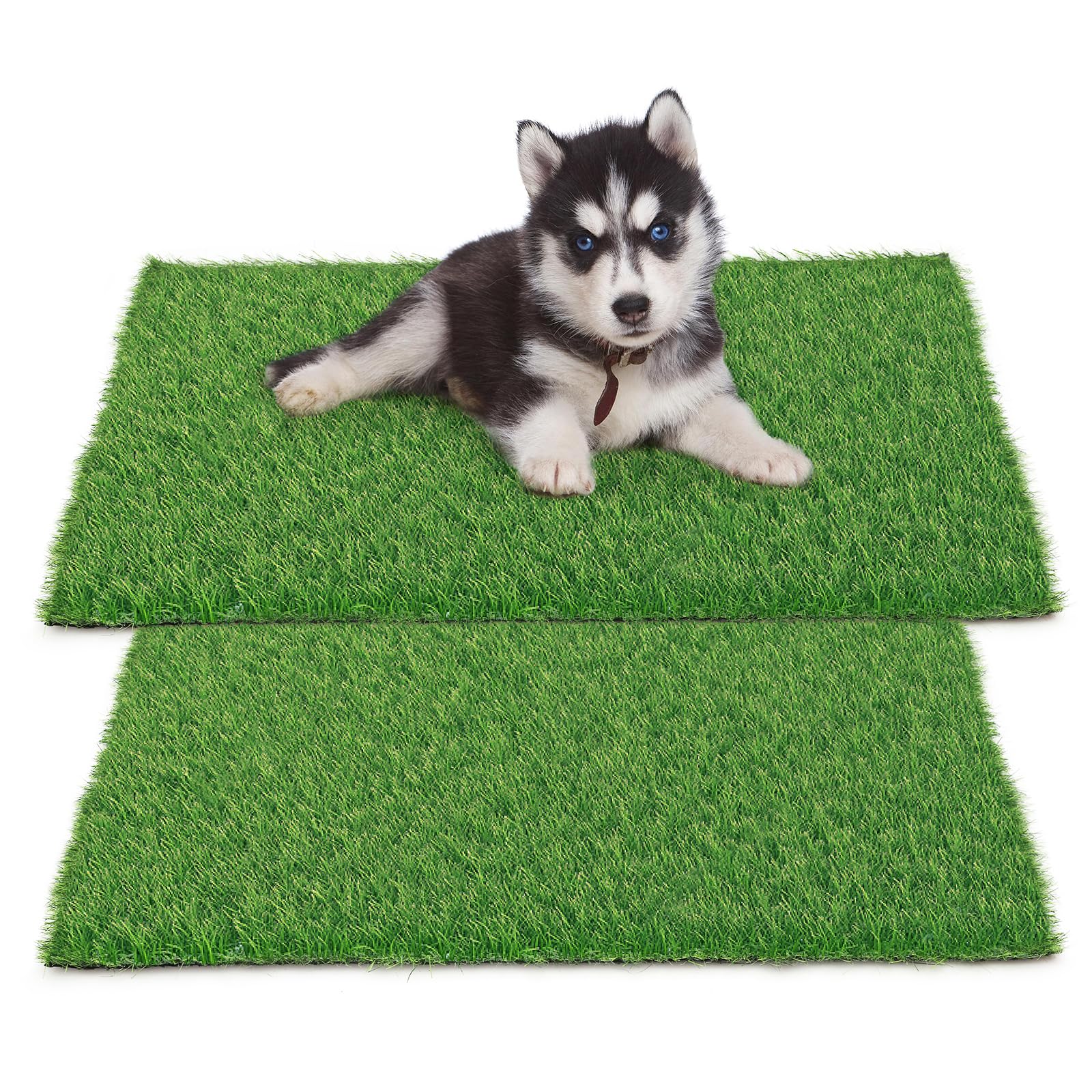 STARROAD-TIM césped artificial para perros 30x20, dos piezas para entrenamiento cómodo en casa.