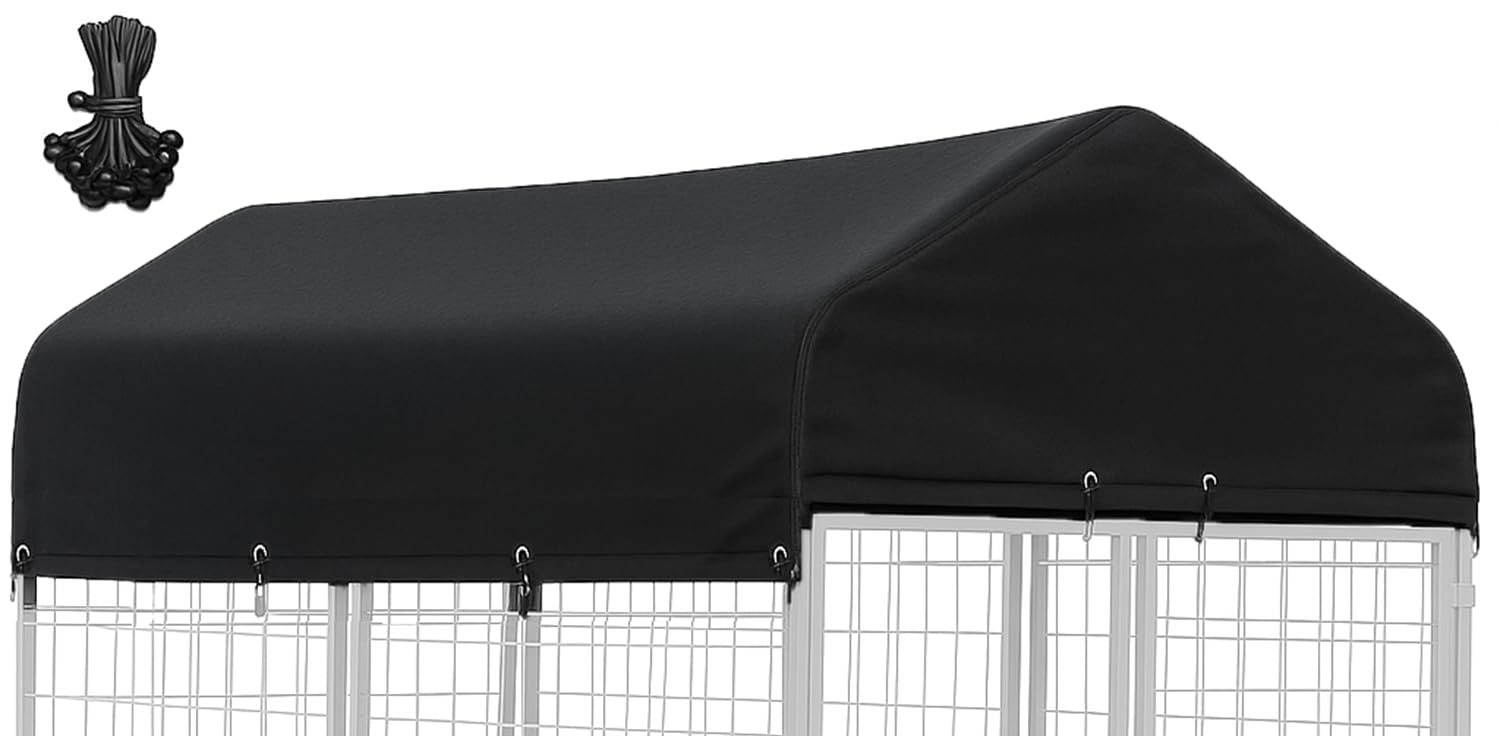STAYDEN cobertura jaula perro 8x4 vista frontal con protección para lluvia