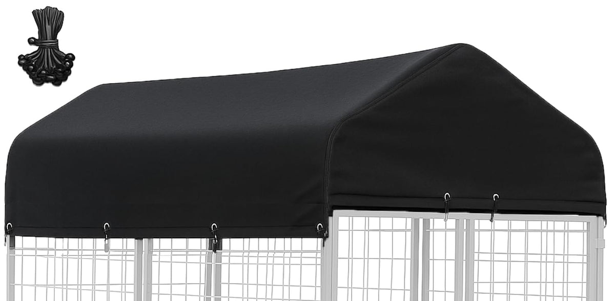 STAYDEN cobertura jaula perro 8x4 vista frontal con protección para lluvia