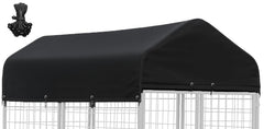 STAYDEN cobertura jaula perro 8x4 vista frontal con protección para lluvia