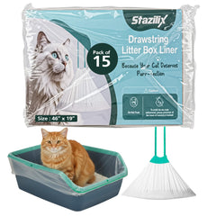 Bolsas Stazilix para arenero XL 46x19 con cordón, cierre seguro.