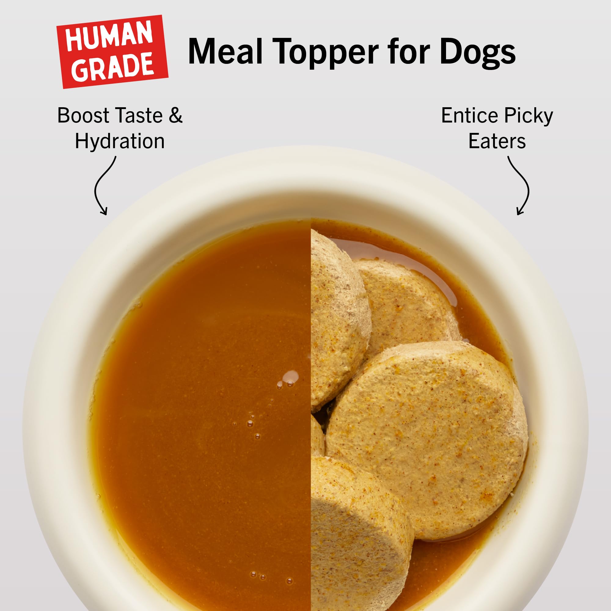 Stella & Chewy's Caldo de Pollo para perros sobre croquetas