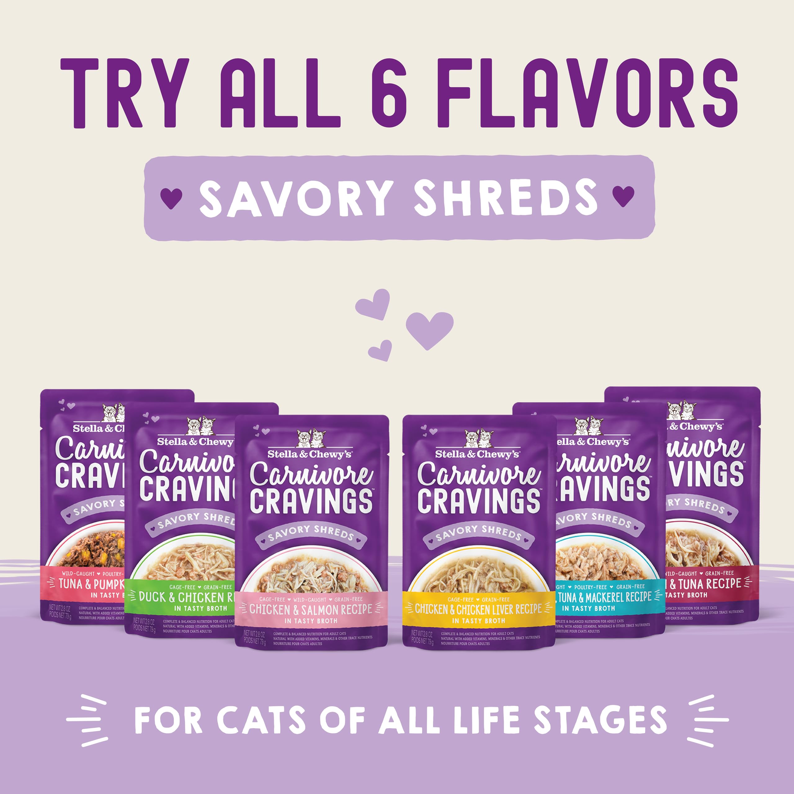 Stella & Chewy's Carnivore Cravings, textura tipo presa natural que gusta a gatos curiosos