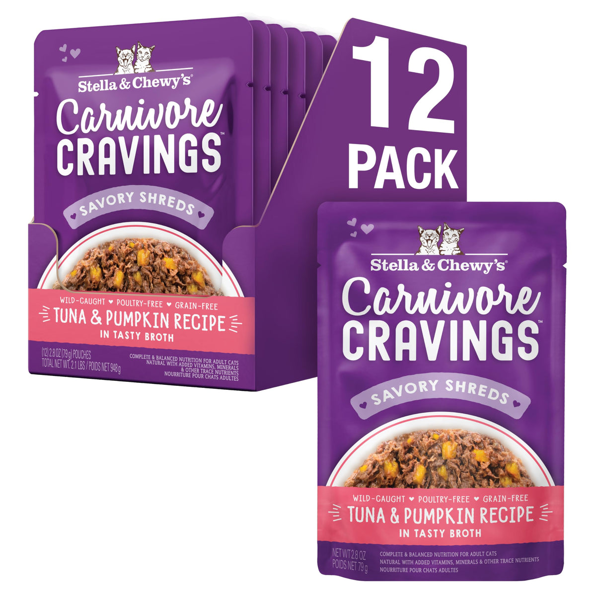 Stella & Chewy's Carnivore Cravings con atún salvaje en porción para gatos selectivos
