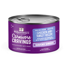 Stella & Chewy's Carnivore Cravings Shreds en lata de 5.2 oz, sabor para aumentar la hidratación diaria.