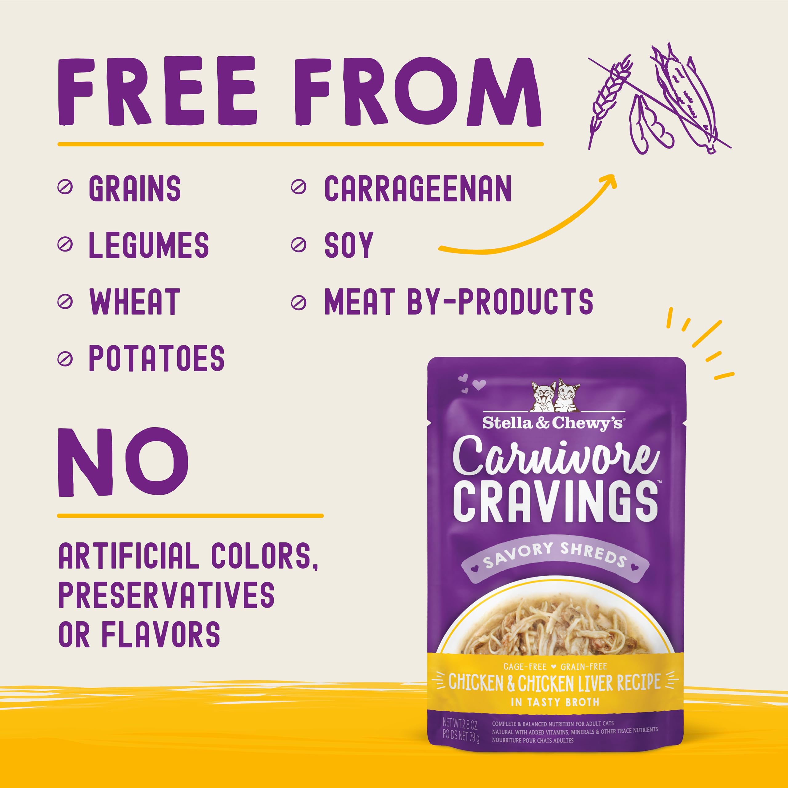 Stella & Chewy's Carnivore Cravings: textura carnosa en caldo para gatos exigentes.