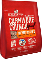 Stella & Chewy's Carnivore Crunch, carne seca para perro, ideal para premiar y apoyar energía diaria.