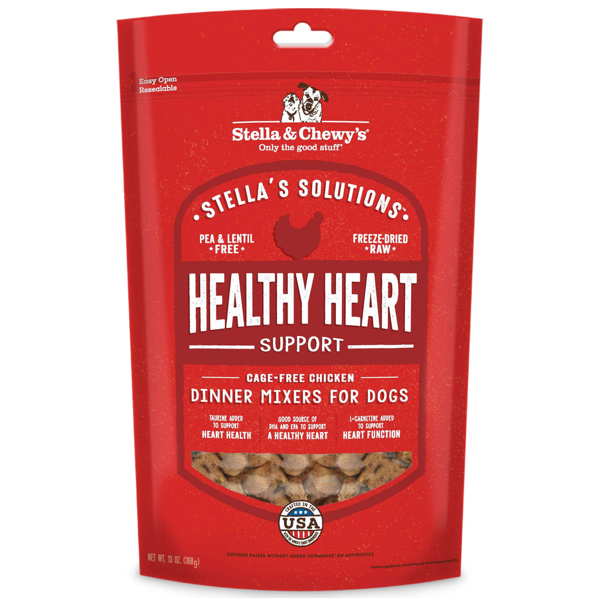 Stella & Chewy's Corazón Saludable: bocados liofilizados para apoyar la salud cardíaca.