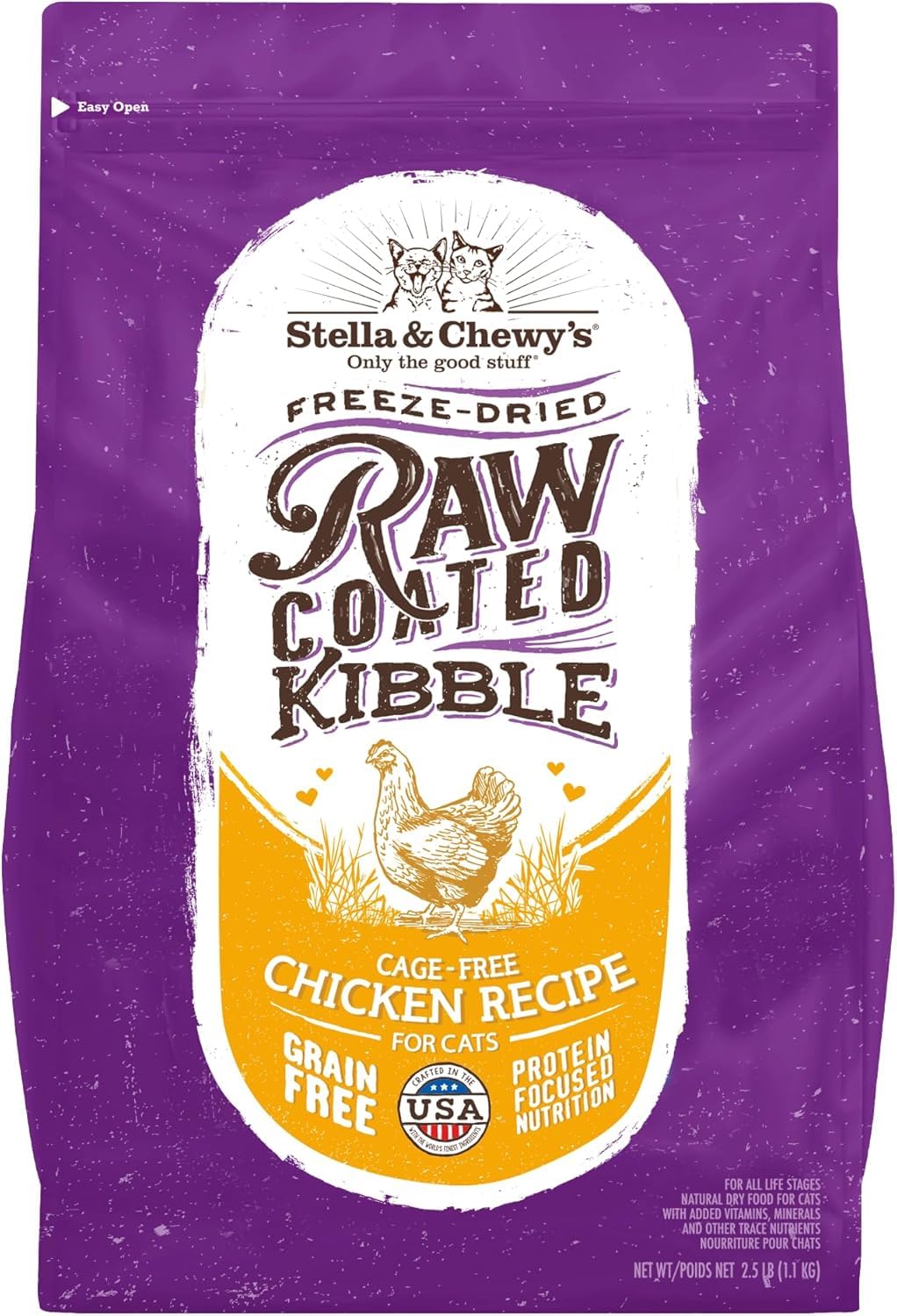 Stella & Chewy's croquettes enrobées cru poulet – emballage premium.