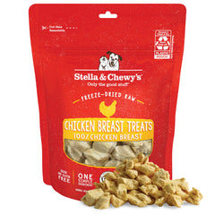 Stella & Chewy's empaque de premios de pollo deshidratado para perros.