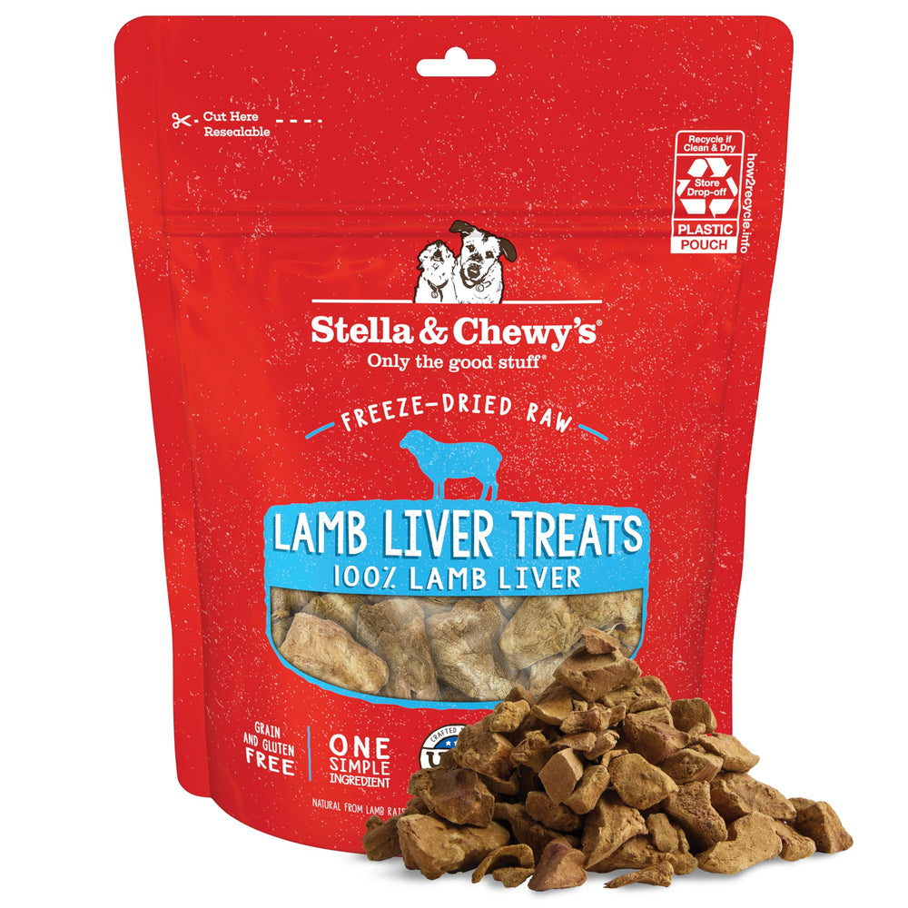 Stella & Chewy's Hígado de cordero liofilizado: snack crujiente para entrenamientos.