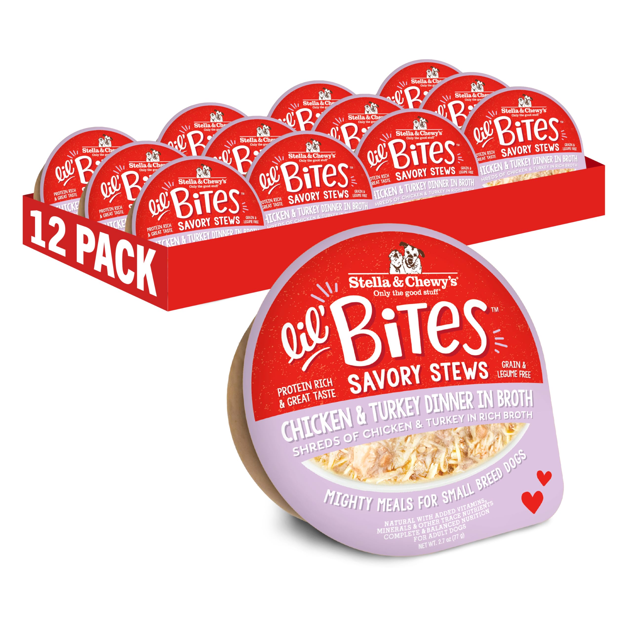 Stella & Chewy's Lil Bites Savory Stews: cajas de 12 tazas para comida diaria de razas pequeñas