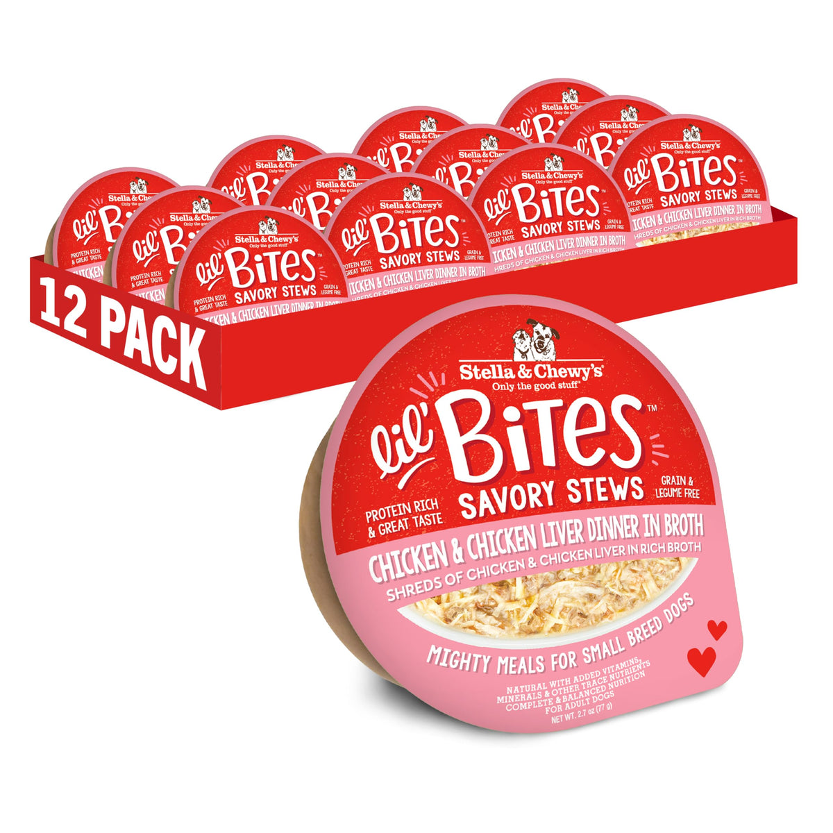 Stella & Chewy's Lil Bites Stews pollo en taza: proteína de calidad para perros pequeños