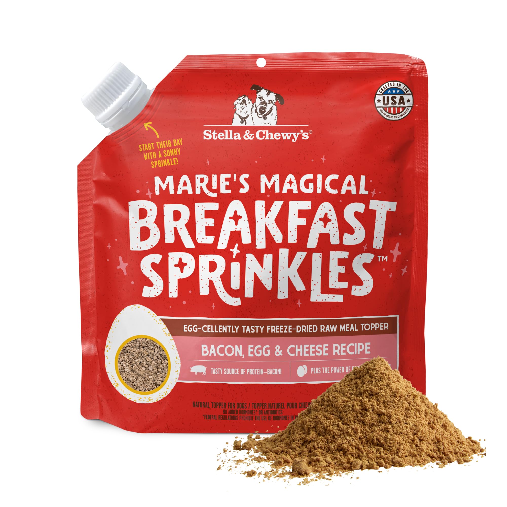Marie’s Magical Breakfast Sprinkles de Stella & Chewy's, empaque frontal para facilitar el uso diario.