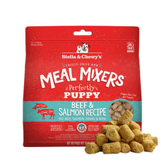 Stella y Chewy's mezcla de comidas crudas para cachorros, empaque 18oz, proteína de alta calidad.