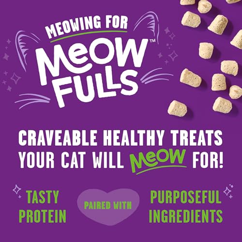 Meowfulls mordiscos crujientes en plato para entrenamiento y refuerzo positivo