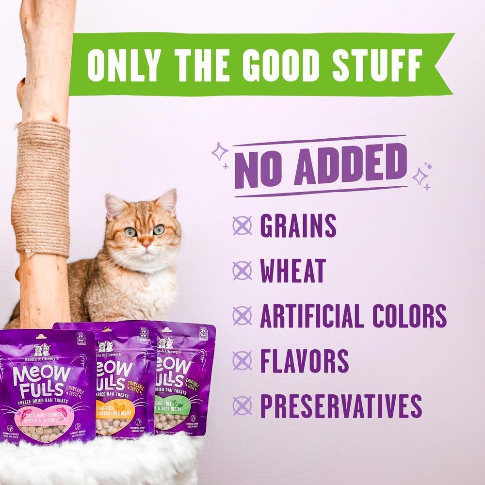 Stella & Chewy's Meowfulls con probióticos para apoyo digestivo