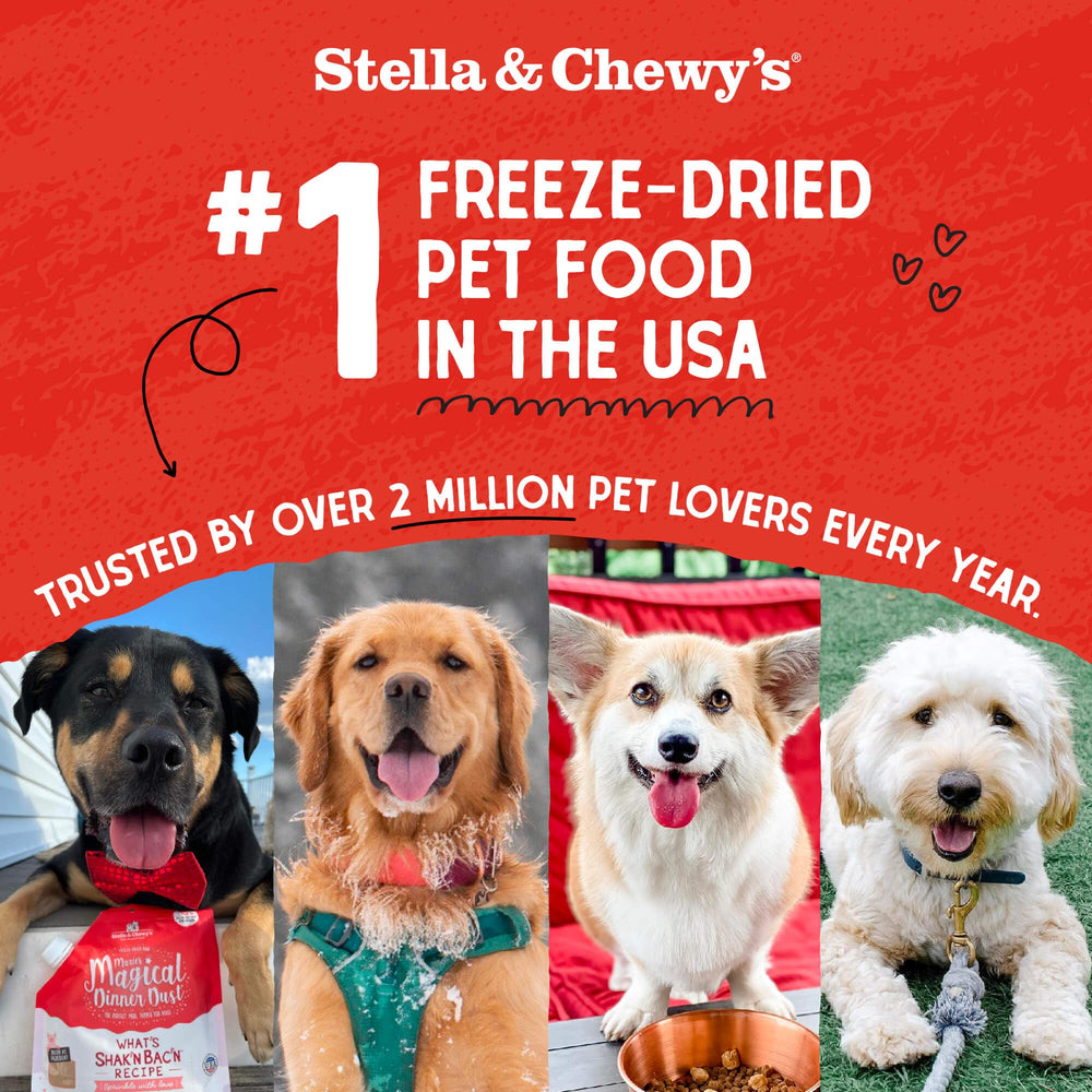 Stella & Chewy's ingredientes premium, mezcla de res para mayor proteína y sabor.