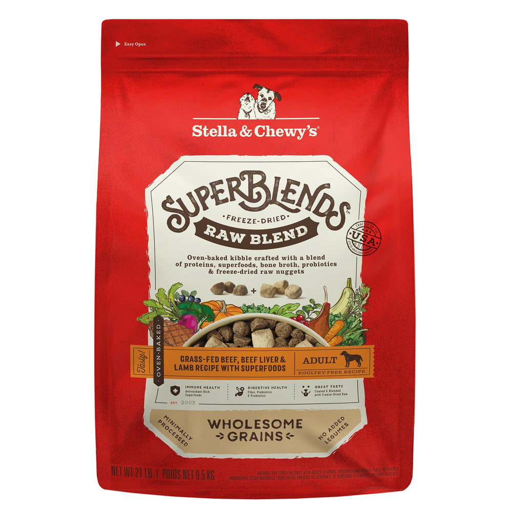 Stella & Chewy's SuperBlends, bolsa de 21 libras para alimentar diariamente con conveniencia.