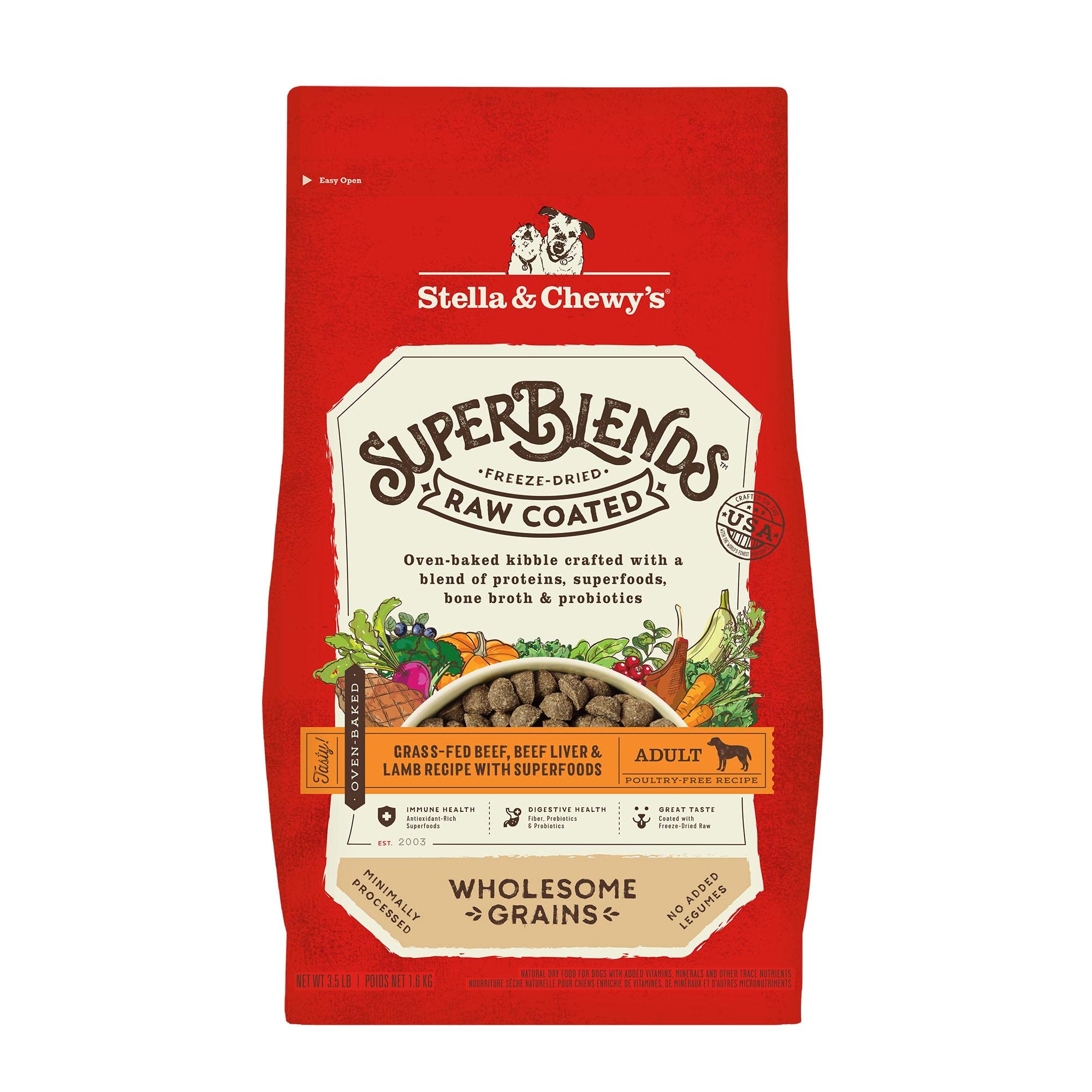 Stella & Chewy's SuperBlends croquetas recubiertas en crudo de vacuno: sabor intenso.