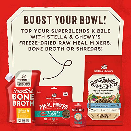 Embalaje práctico de Stella & Chewy's SuperBlends para dueños ocupados.