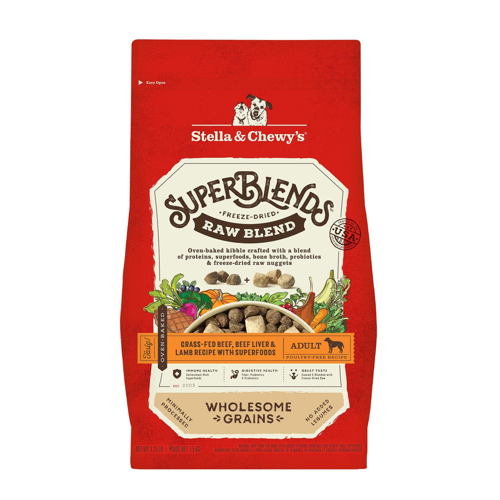 Stella & Chewy's SuperBlends: res alimentada con pasto, hígado y cordero, sabor y proteína