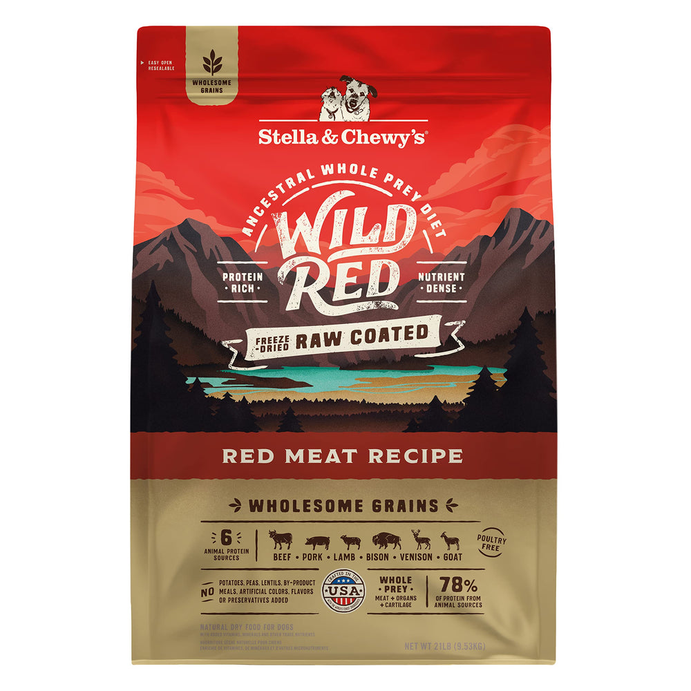 Stella & Chewy's Wild Red, bolsa de 21 libras, proteína alta para perros.