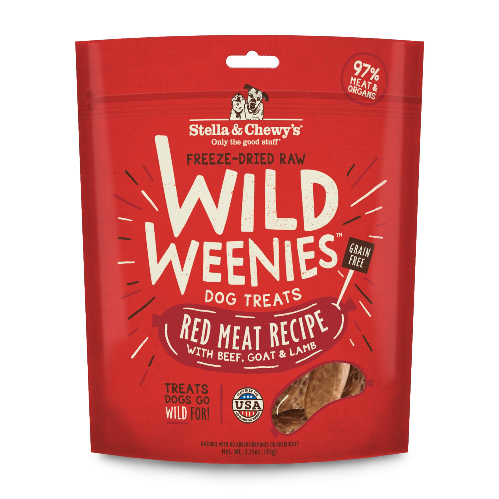 Bolsa de Stella & Chewy's Wild Weenies, ideal para entrenamiento sin desmoronarse.