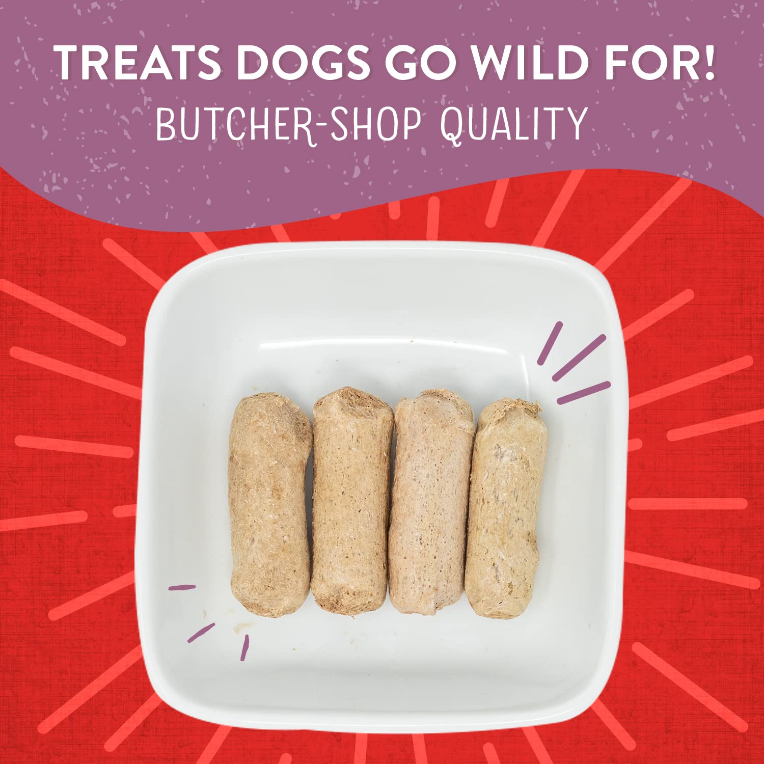 Wild Weenies de pavo, pato y codorniz, snack alto en proteína para perros.