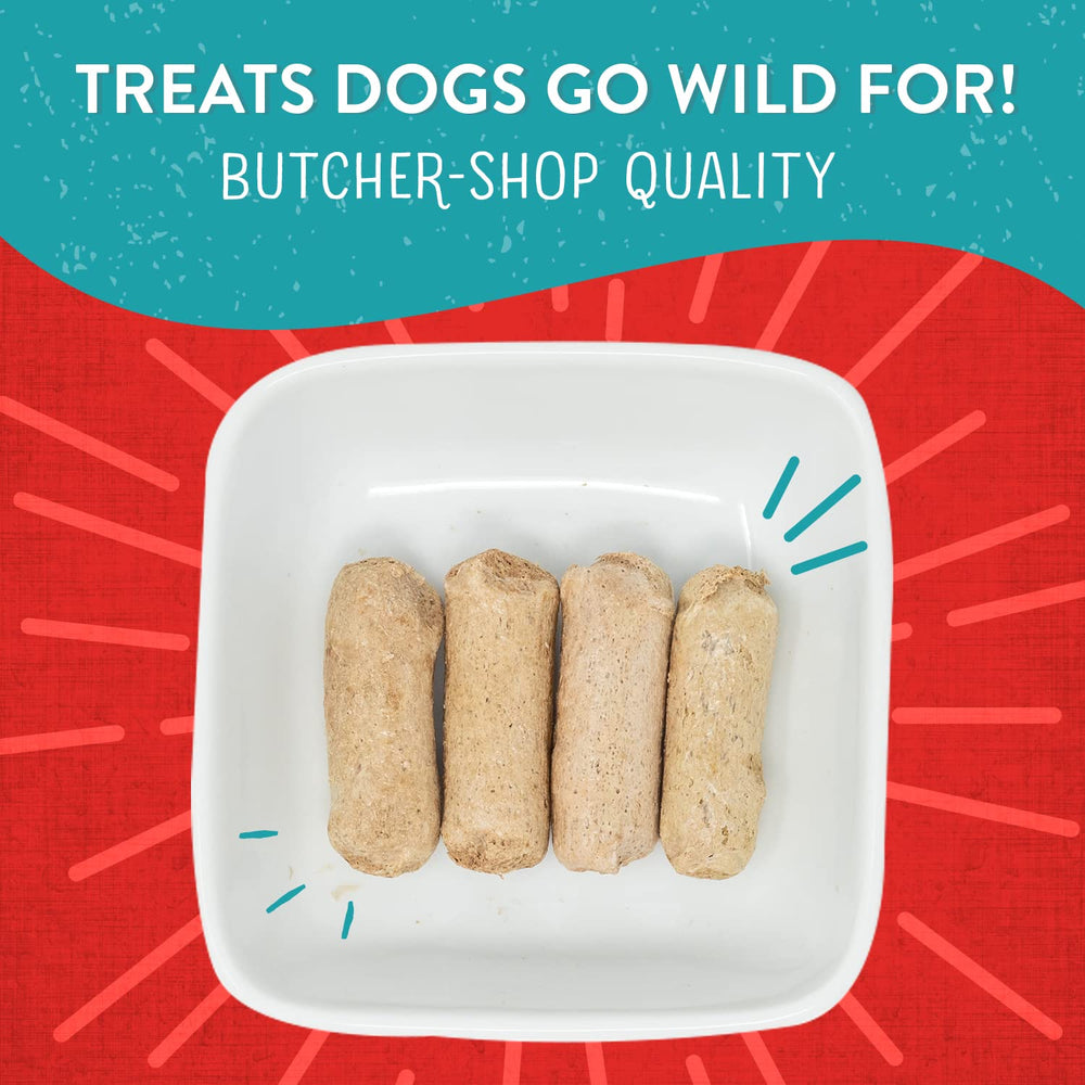 Primer plano de premio Wild Weenies, trocitos de cordero para perros.
